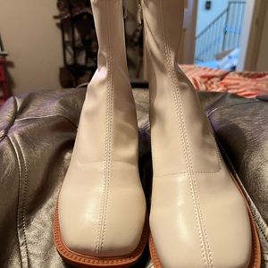 never been worn off white booties